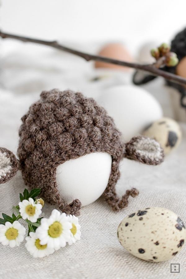 Anleitung Eierwärmer häkeln Schaf oder Osterlamm Geschenk zu Ostern