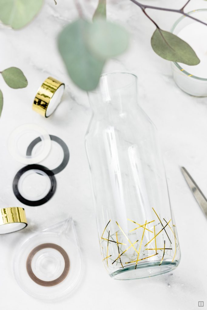 Upcycling mit Washi Tape Nail Art Stripes - Teelichthalter und Kerzenhalter DIY Anleitung