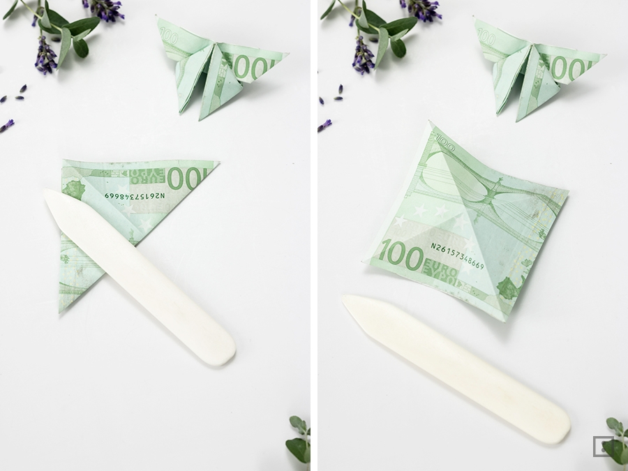 Geldgeschenk - Origami Schmetterling falten - einfach und schnell
