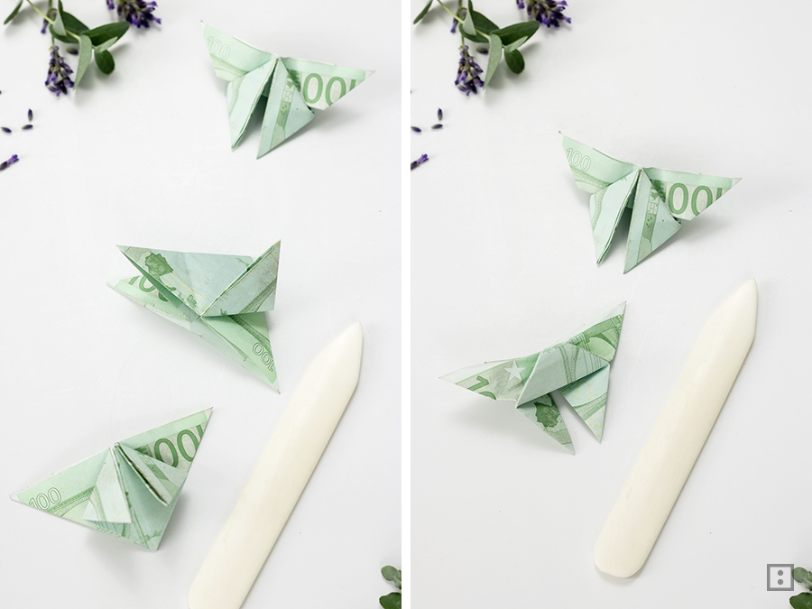 Geldgeschenk - Origami Schmetterling falten - einfach - schnell