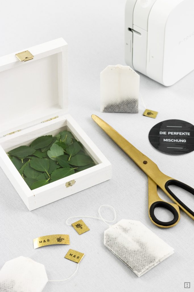 Hochzeitsdekoration P-touch Cube von Brother - Gastgeschenk Teemischung mit Etikett - DIY Ideen - Hochzeit